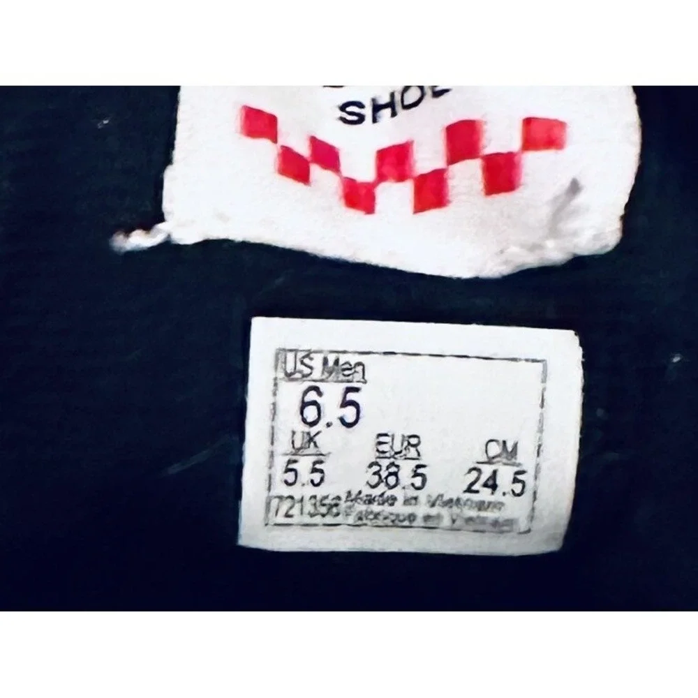 Size 6.5 Vans Off The Wall Skateboarding Sneakers Shoes‎ Black White Low Top